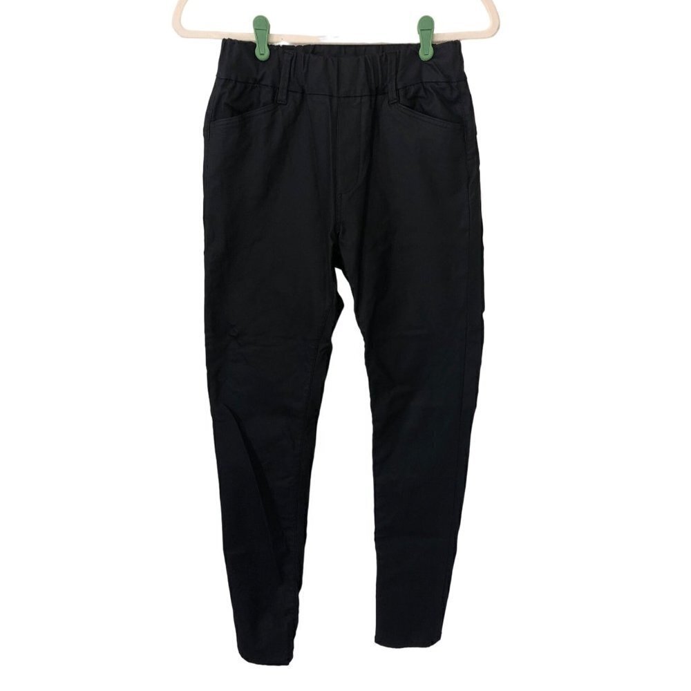 Bevy Pants Size 25 Pull On Coated Cotton Stretch Skinny Black High Waist Edgy